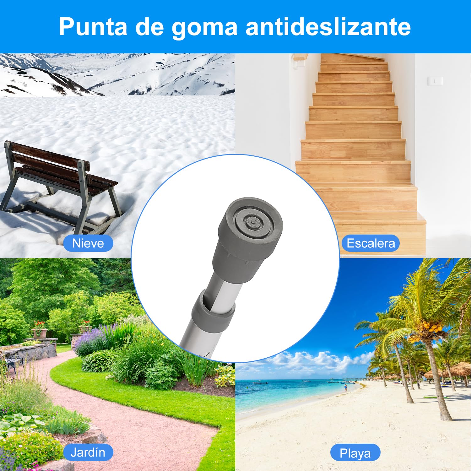 supregear Axila Muletas, 1 Par Ligero Aluminio Universal Muletas para Mayores, Adultos y Adolescentes Ajustable Muletas con Suave Axila y Mano Apretón Almohadilla para Caminar