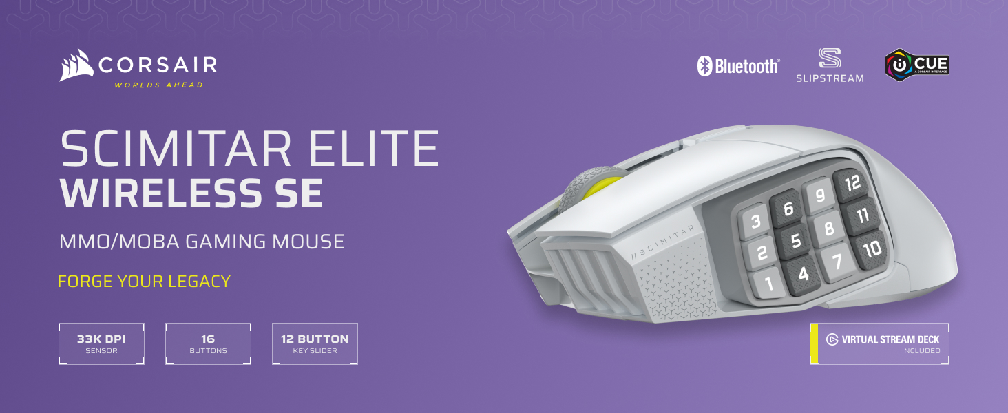 CORSAIR SCIMITAR ELITE WIRELESS SE ホワイト CORSAIR Scimitar Elite Wireless SE Gaming Mouse with 16
