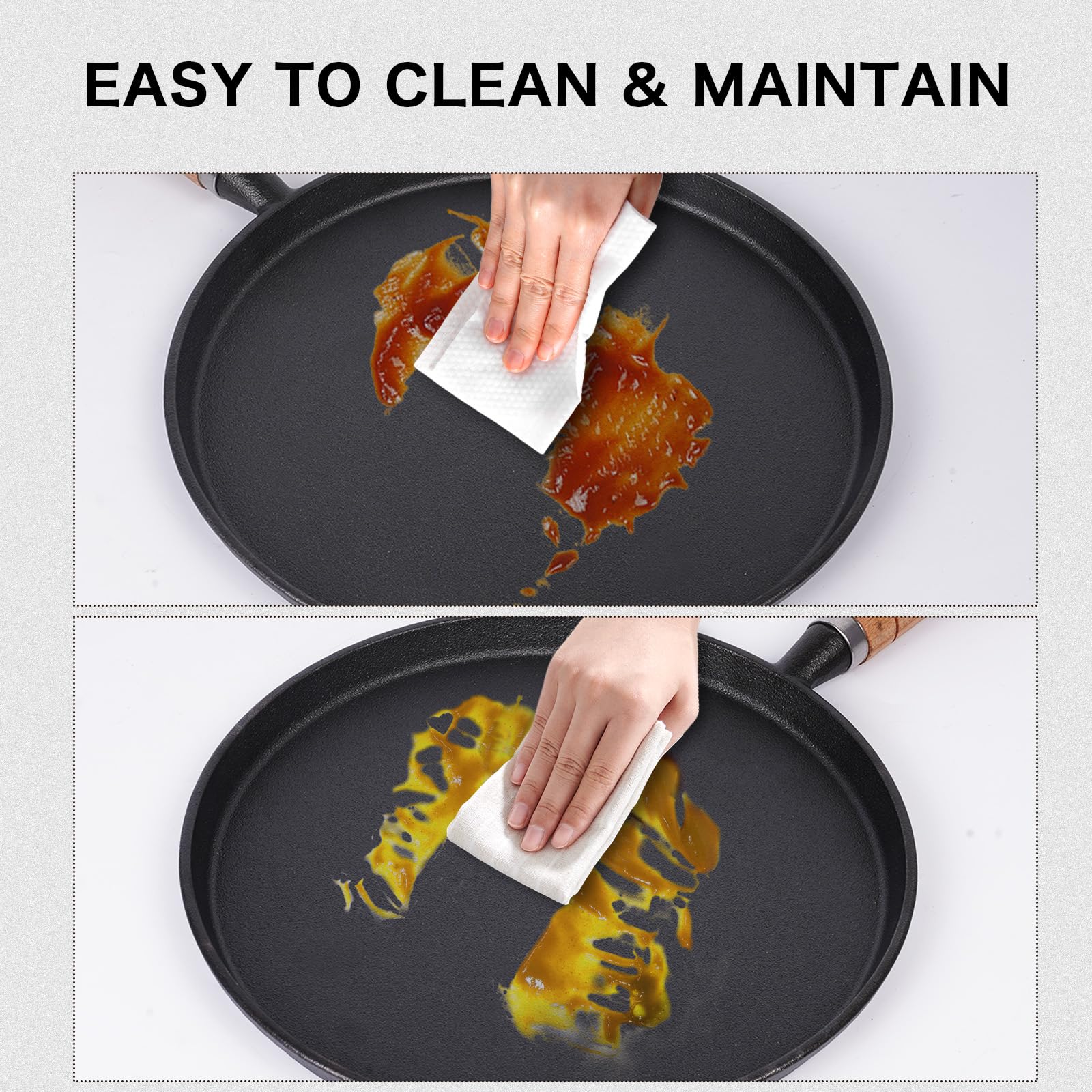 Cast Iron Crepe Pan - Perfect for Crepes & More -6