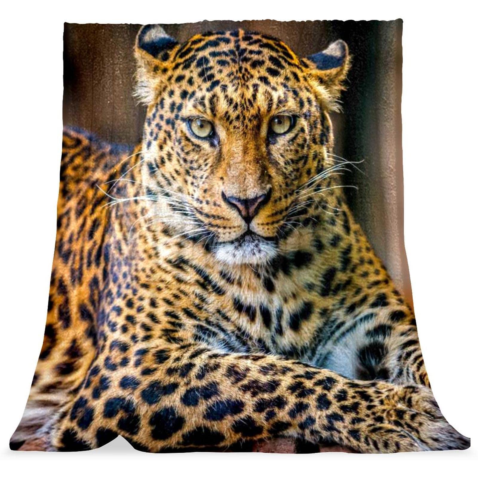 Couvre-lit couverture de lit doux moelleux animal léopard garçons filles