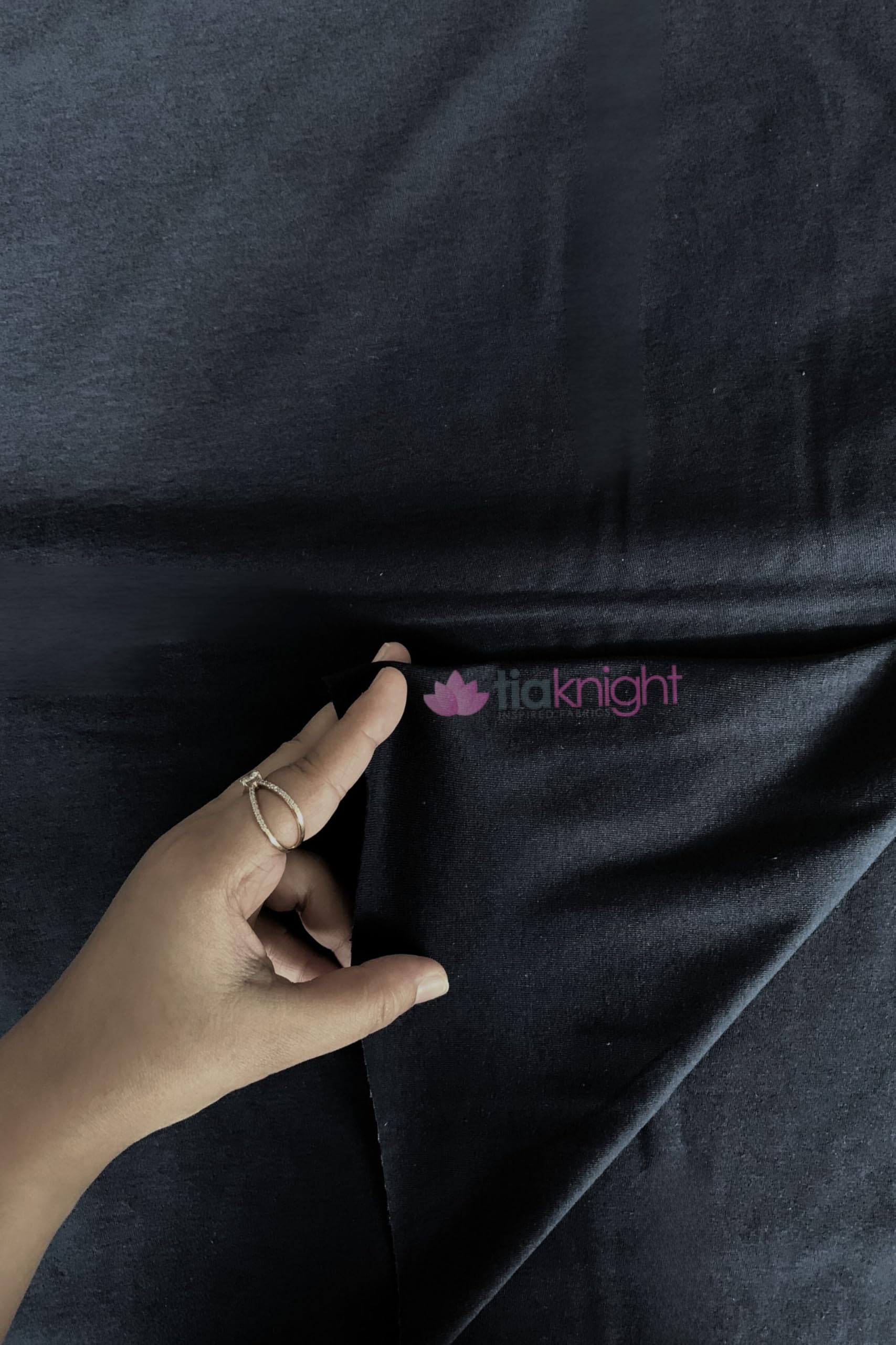 100% Cotton Single Jersey Fabric | Soft Stretch T-Shirt Material | Over 50 Colours | Oeko-Tex Certified | Same Day Dispatch | by Tia Knight (Black)