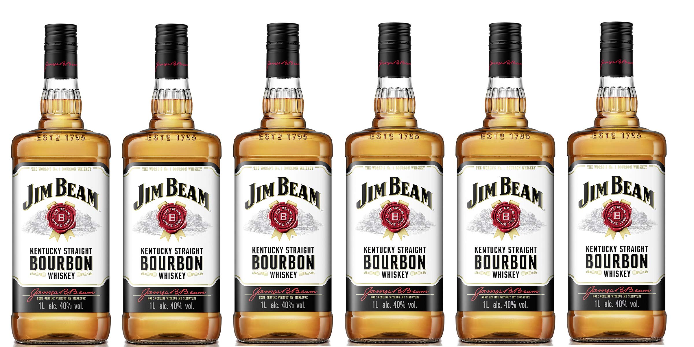Jim Beam - Bourbon Whiskey - 6 x 1 Liter