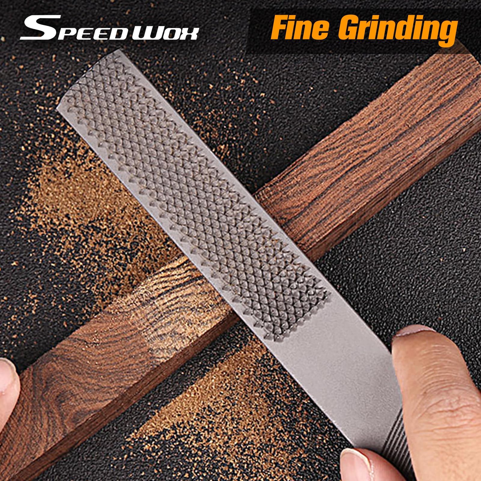 SPEEDWOX 4 Way Wood Rasp File Set Hand File and Round Rasp Half Round Flat & Needle Files Metal Files Set for Sharping Wood and Metal Tools Rasps for Woodworking - Image 3