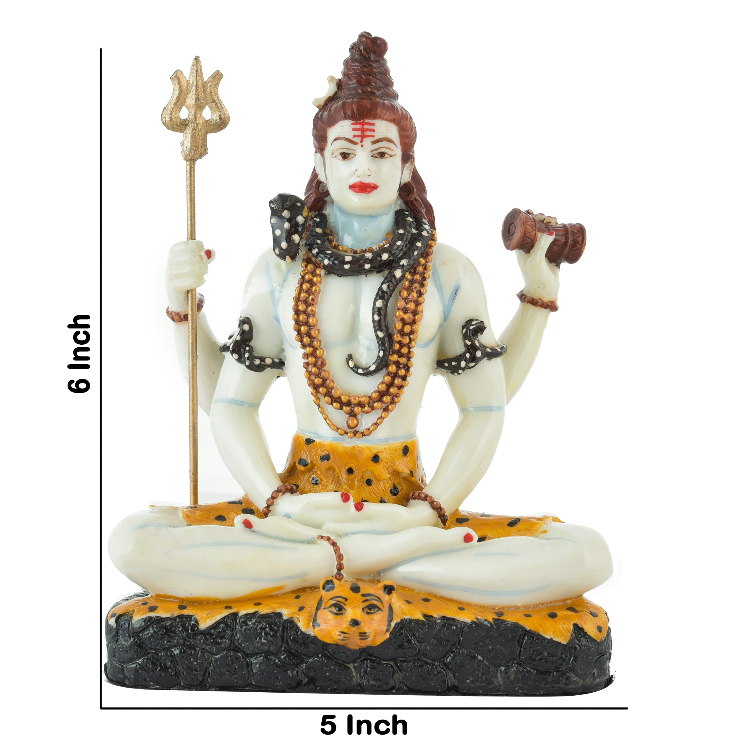 Archna Handicraft Polyresin Lord Shiva Sitting on Dhyan Mudra Murti Figurines Idol Mahadev Sculpture (6x5 Inch) - Image 5 thumbnail