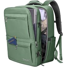 BALEINE Travel Backpack for Women Men, Large Sturdy Carry On Laptop Backpack Gifts for Business, Casual, Weekender, Hiking Large, Olive Green