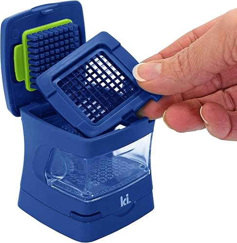 Miniatura 41 de Prensa de ajo, trituradora, cortadora, picadora y recipiente de almacenamiento, incluye pelador de ajo de silicona, fácil de limpiar, cuchillas