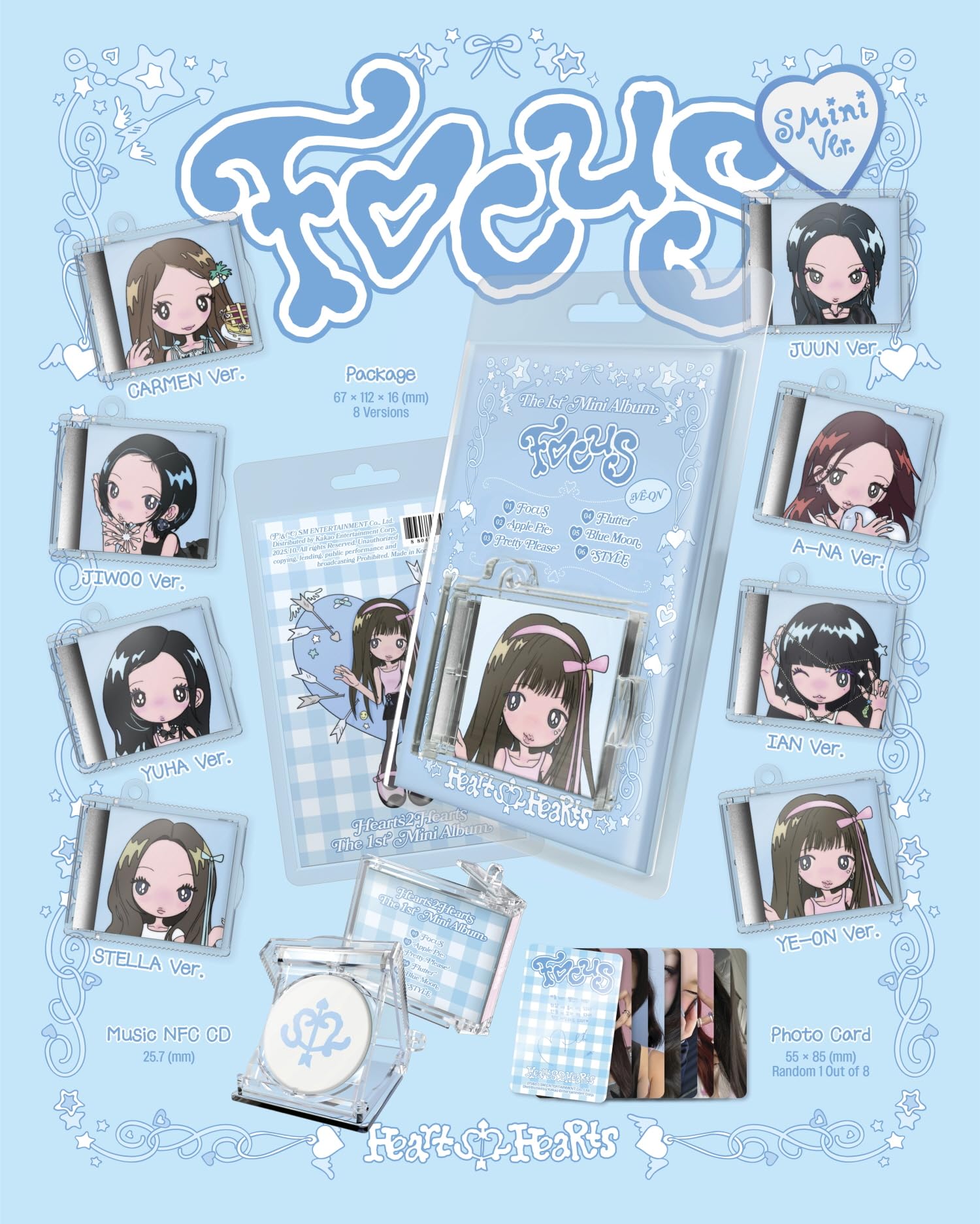 Amazon.com: Hearts2Hearts FOCUS 1st Mini Album with Trackin Sealed