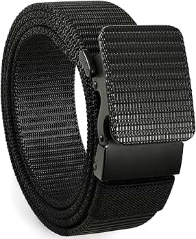 SUOSDEY Men's Nylon Ratchet Belt with Automatic Metal Buckle