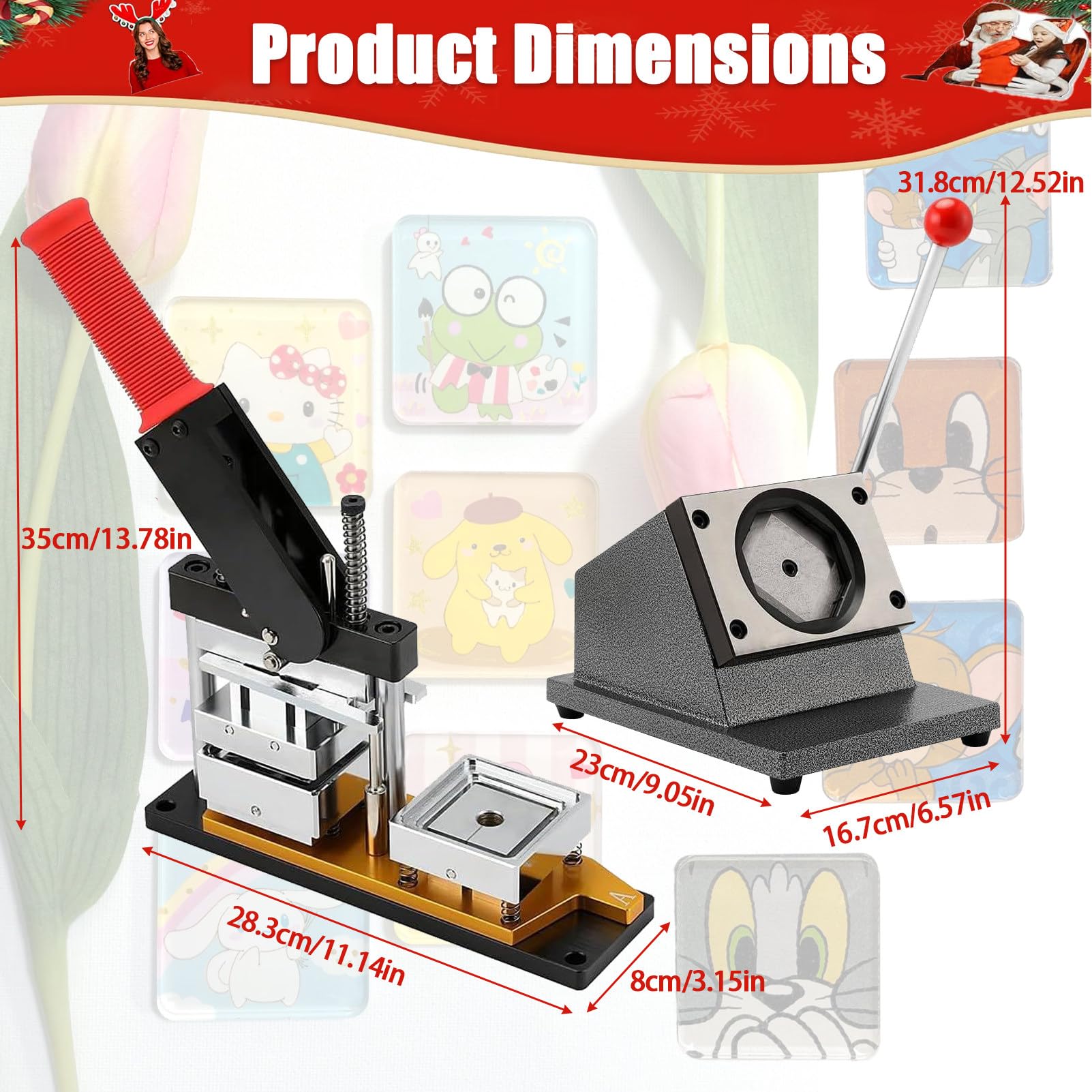 Kit Fai da Te per Magneti Fotografici, Macchina per La Creazione di Magneti,con Taglierina, per Aiutare con I Bambini, Progetti Scolastici APOSS Cutter(Cardboard*1000sets)-50 * 50mm