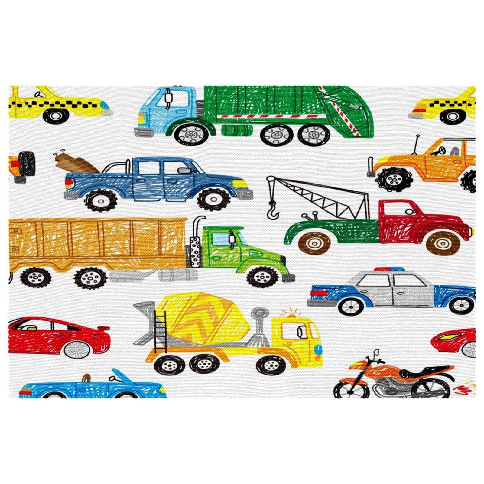 Set de table decoration interieur cuisine lot de 4 napperons motif voiture taxi