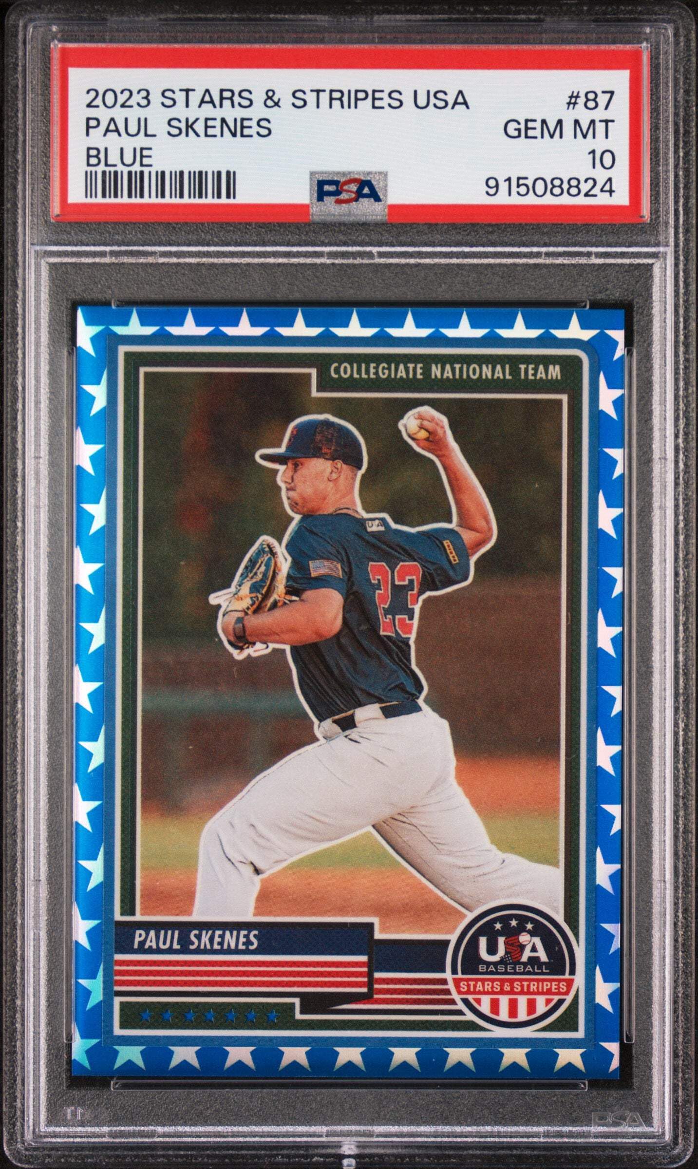 Amazon.com: Graded 2023 Panini Stars & Stripes USA Paul Skenes #87 