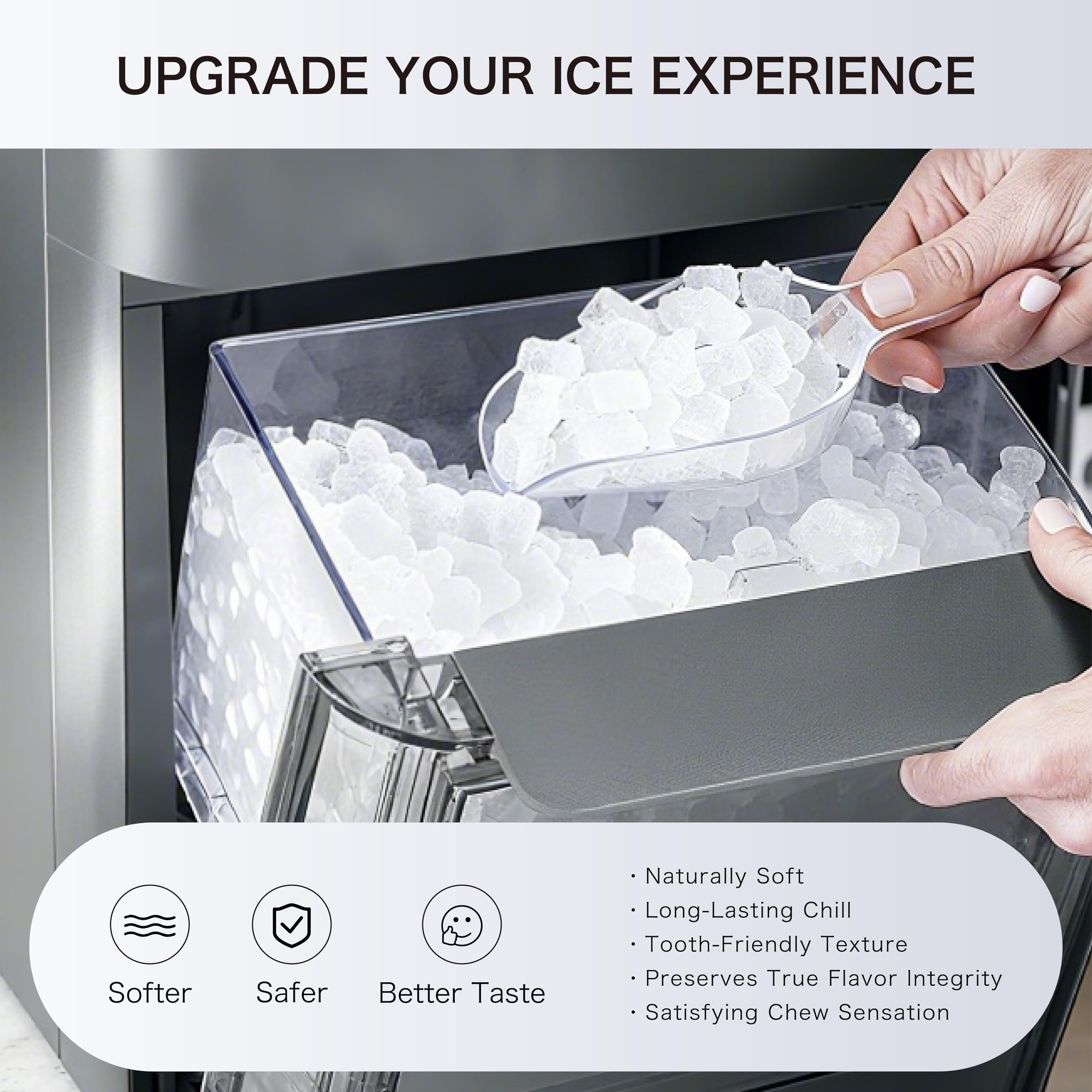 Large Capacity Ice Makers Countertop One-Click Operation Self-Cleaning Portable Ice Maker 41lbs/24H with There is A Detachable 3L Water Tank Ice Machine for Home,Bar,Office on Fridge.com