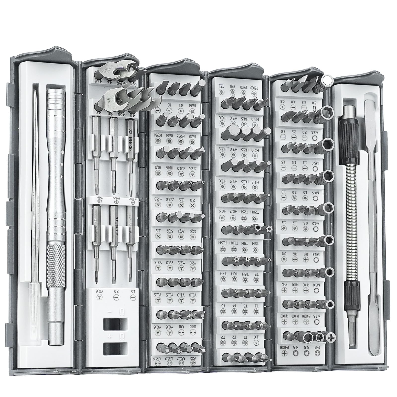 Juego de destornilladores de precisión 128 en 1, juego de destornilladores de trinquete, kit de herramientas de reparación magnética profesional con 122 puntas para teléfono, cámara, laptop,
