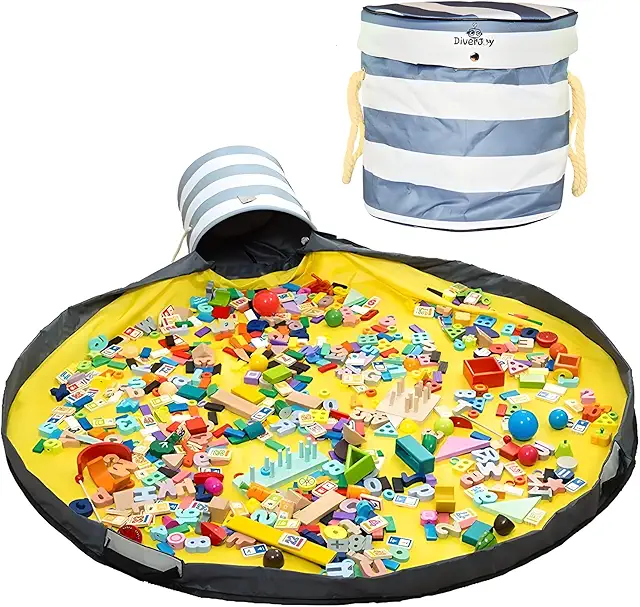 Cesto Brinquedos Diverjoy - Baúl Juguetes Infantil con Alfombra Juegos Bebé