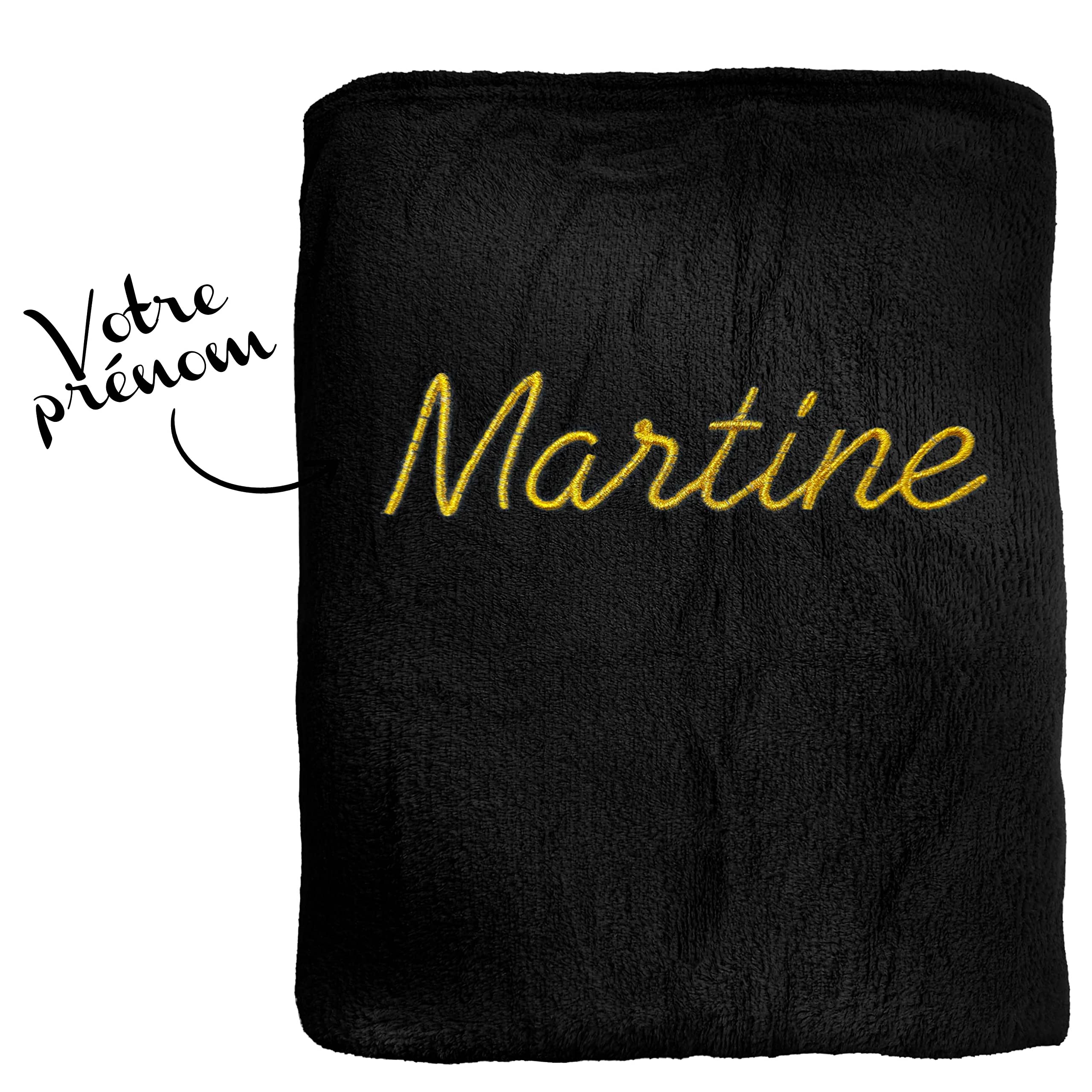 Plad personnalsé, 130 x 160 cm - Plad polare brodé avec un prénom Plad personnalsé, 130 x 160 cm - Plad polare brodé avec un prénom