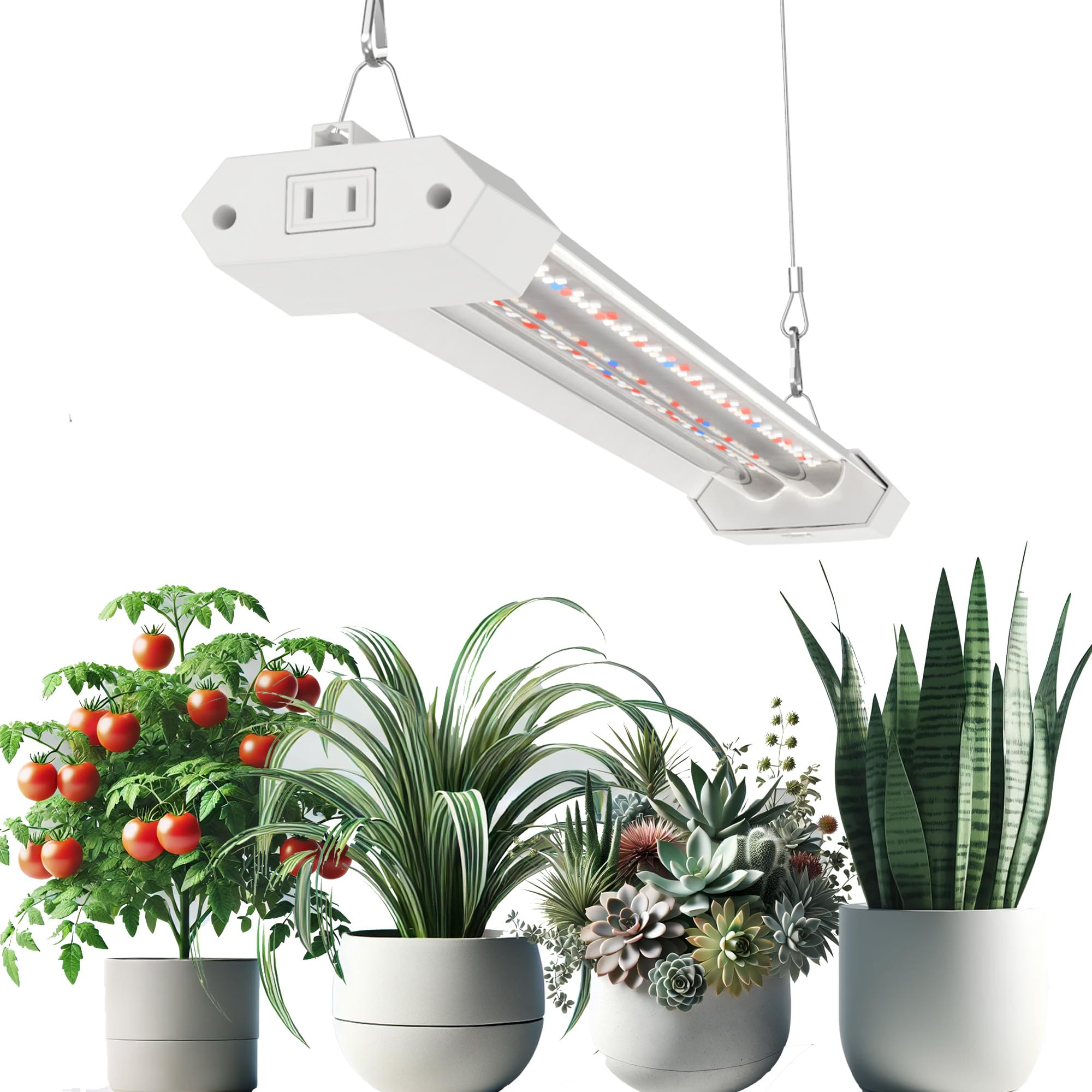2 in 1 LED Bloom Grow Light 2FT Full Spectrum with Veg Flower Switch Linkable for Indoor Plant Seedling Vegetative Flowering Greenhouse Hydroponic
