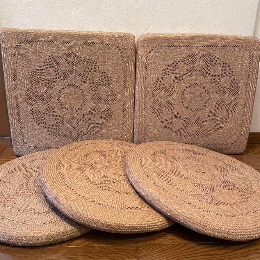 Amazon.co.jp: 手編み 天然パナマ 座布団 5枚 レトロ : ホーム