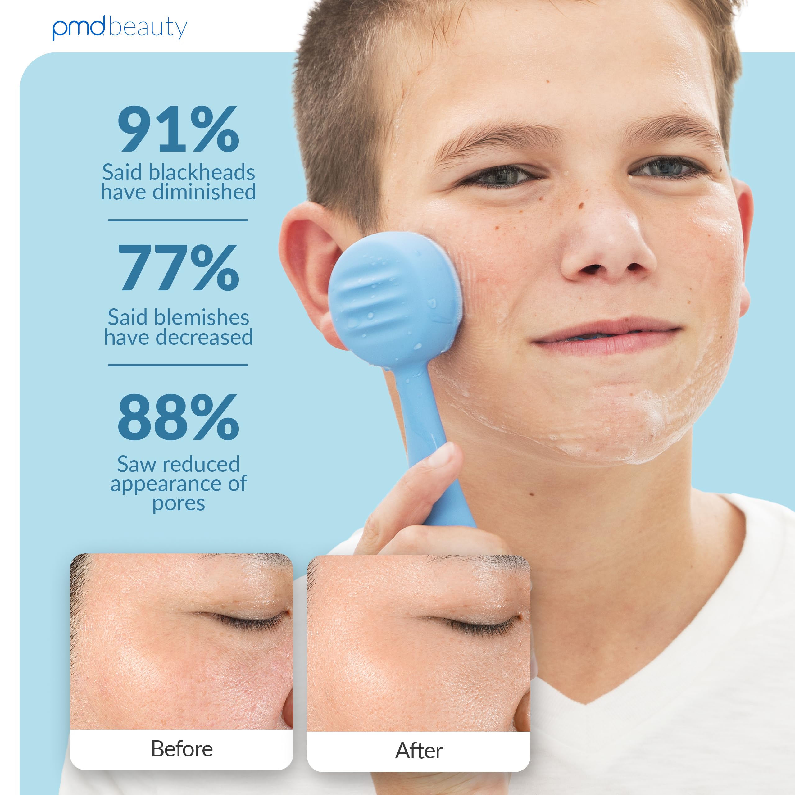 PMD Clean - Smart Facial Cleansing Device with Silicone Brush & Anti-Aging Massager - Waterproof - SonicGlow Vibration Technology - Clear Pores and Blackheads - Lift, Firm, and Tone Skin view 4