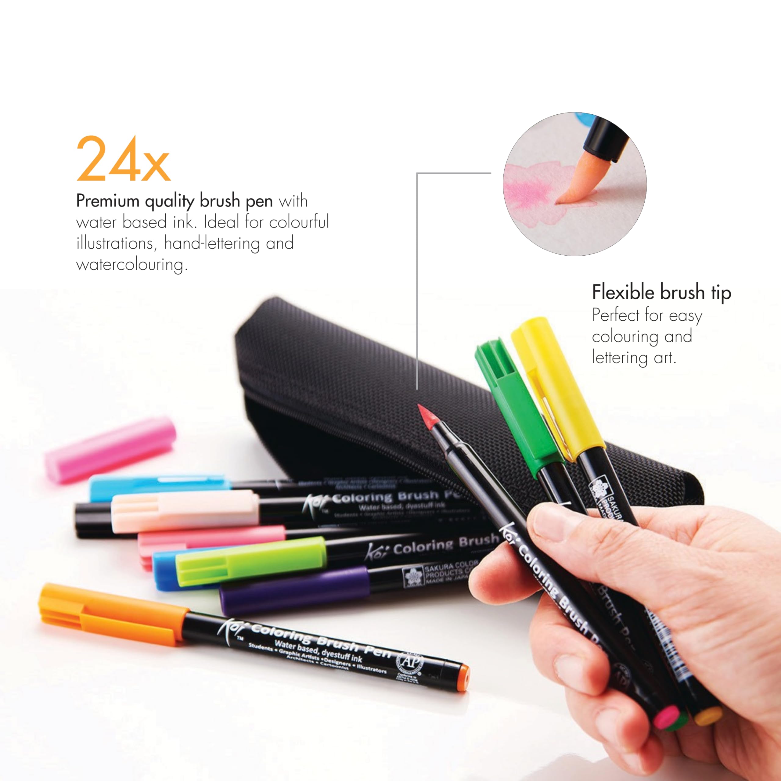 Sakura Koi Colouring Blendable Brush Pens, Set Of 6, 12, 24, 48 - View #8