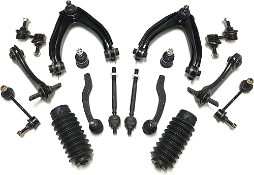 PartsW - Kit completo de suspensión de 16 piezas de extremos de barra de acoplamiento interior y exterior, rótulas inferiores, brazos de control