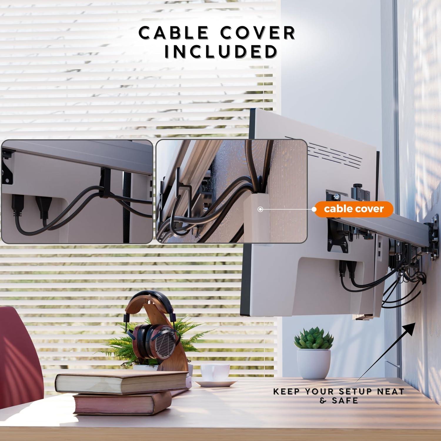 X-ROB Triple Monitor Wall Mount – Premium Aluminum 3 Arm Bracket for 15–32 Inch Screens, Dual Wall Anchors for Maximum Stability, Full Motion with 360° Rotation, VESA 75x75/100x100, Cable Management