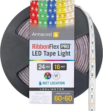 Armacost Lighting RibbonFlex Pro 24V RGB+W LED Outdoor Strip Light Tape 60+60LED/m 5M 653430
