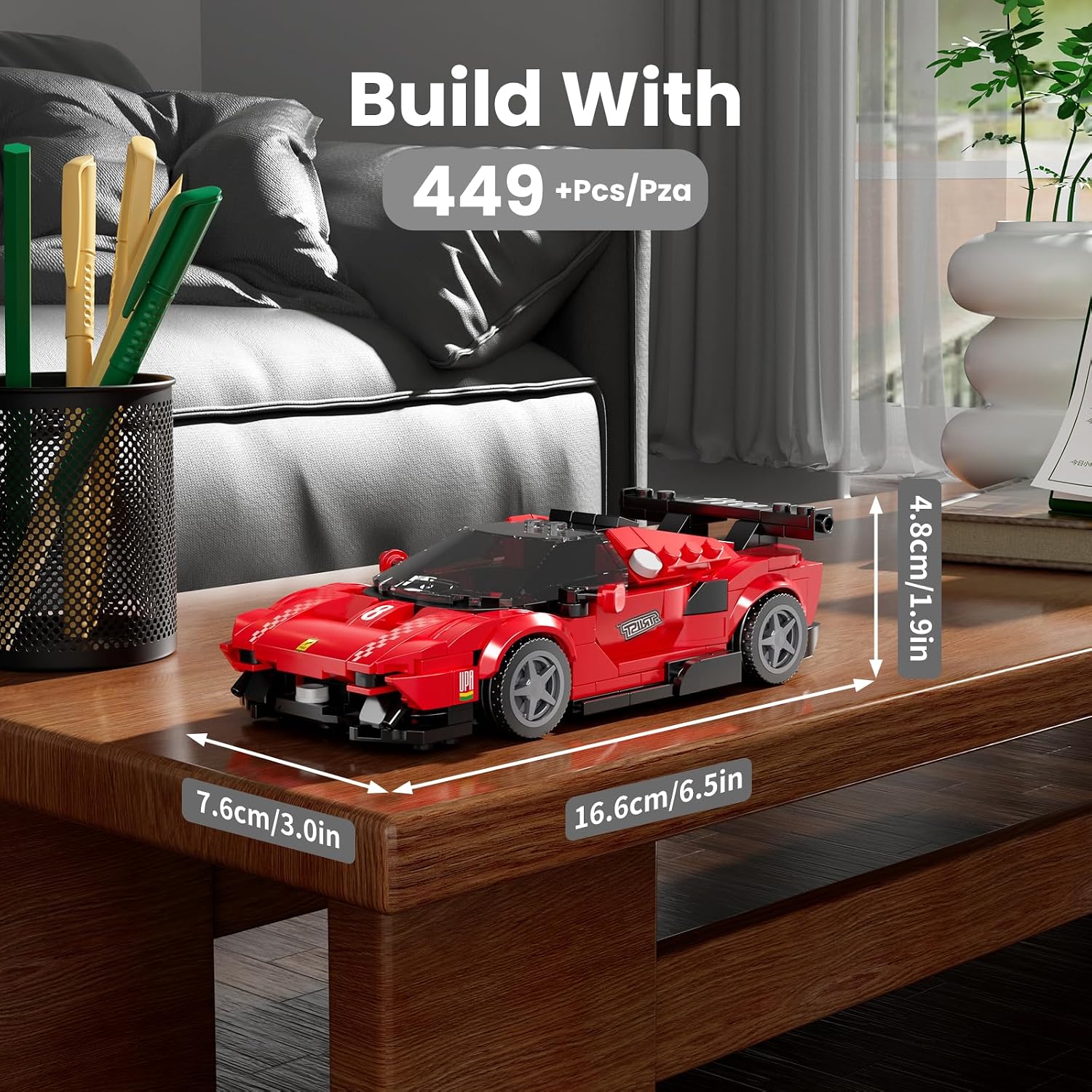 Mould King Racing Car Model Building Blocks Kit with Acrylic Display Case image 4