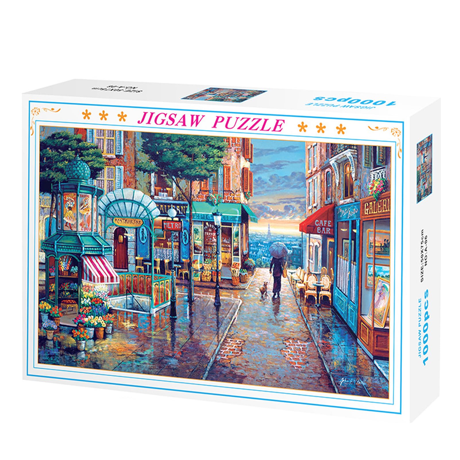 Tuzsocr Jigsaw Puzzles 1000 Pieces for Adults,Family Activity Jigsaw Puzzles Educational Games,for Adults & Kids Age 12 Years Up (Romantic Town)