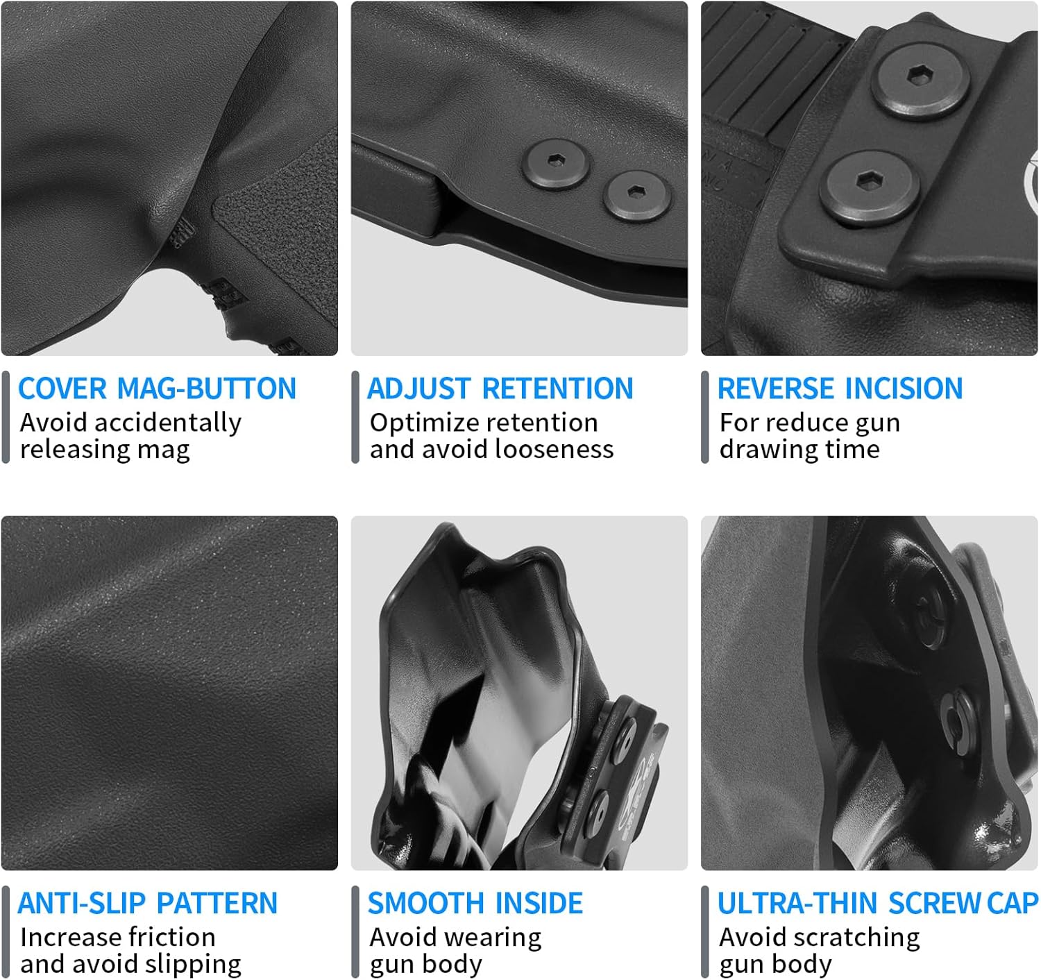 Crazy AL’S® G19 Holster Compatible with Glock 19,Custom Fit:G19/19X/25/26/44/45 (Gen 1-5) & G23/32 (Gen 3-4) Pistol，IWB Kydex Holster，Inside Waistband Concealed Carry,G26 Holster