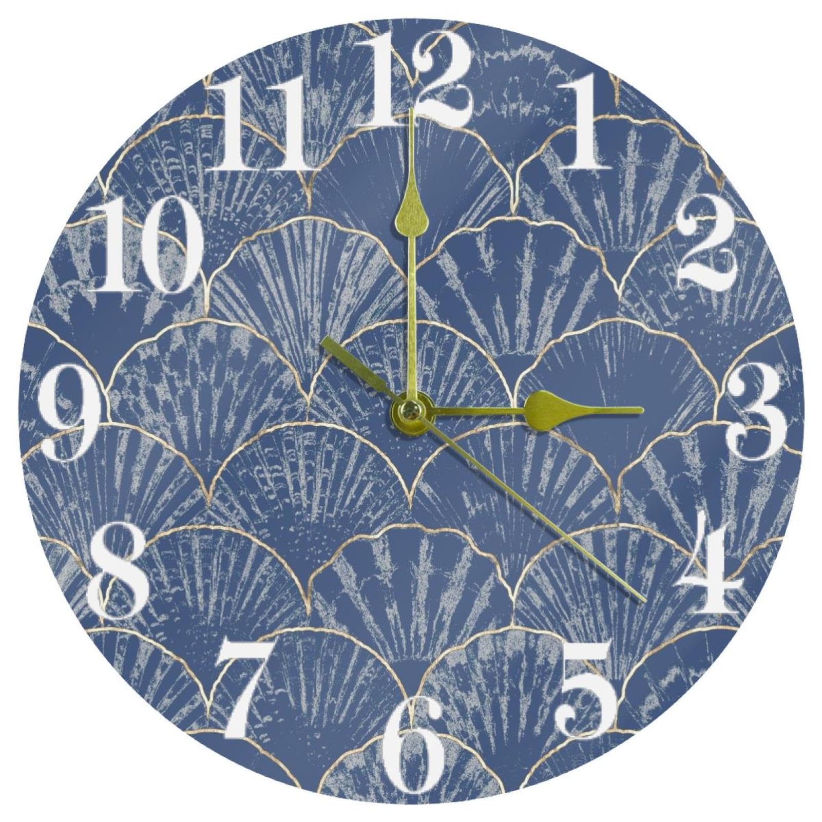 Horloge murale quartz silencieuse bleue pour décorer la cuisine et le bureau moderne