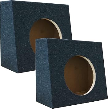 2X Single Sealed Angle 10 Inches Truck Subwoofer Box Enclosure with Thick Heavy Duty MDF - 10" Inches Woofer 2 Pieces