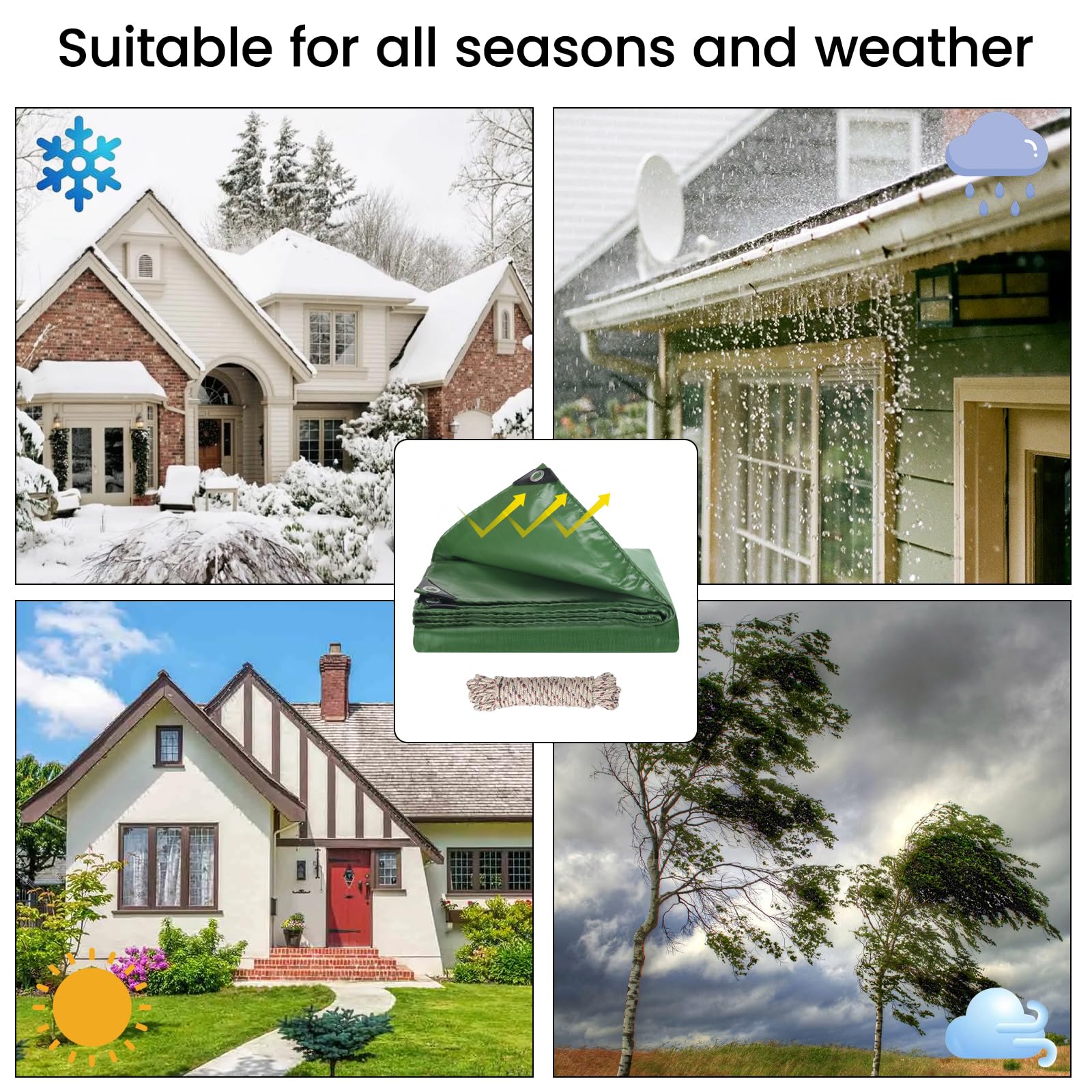 Bâche De Protection En Pe 280g/m²,1,5x2m,bâche Imperméable Et Résistante,avec Oeillets,gris - Accessoire Textile