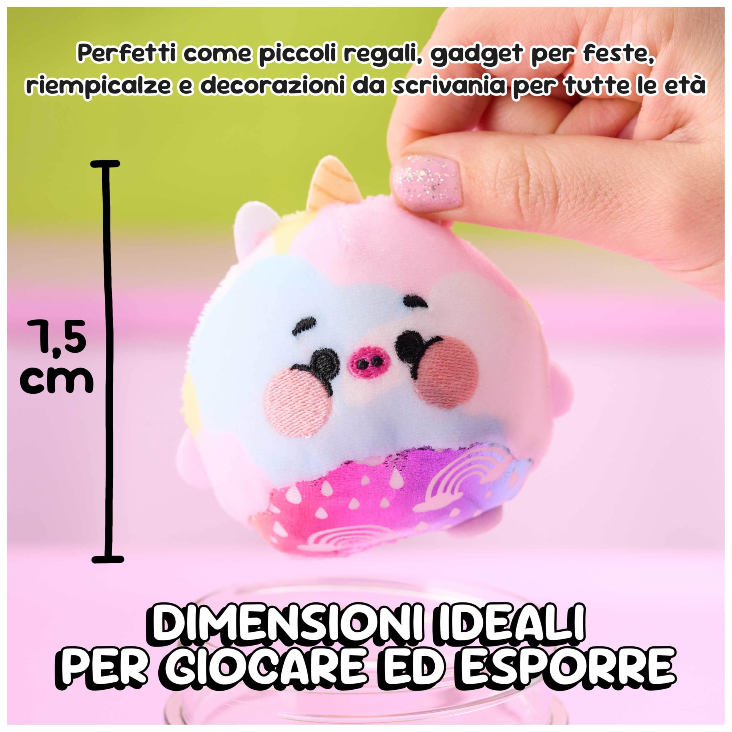 Peluche a Sorpresa, Magia con l’Acqua, Peluche Collezionabili per Bambine e Bambini dai 5 Anni in su, Multicolore, 7,6 cm (1 di 20 Modelli Casuali)