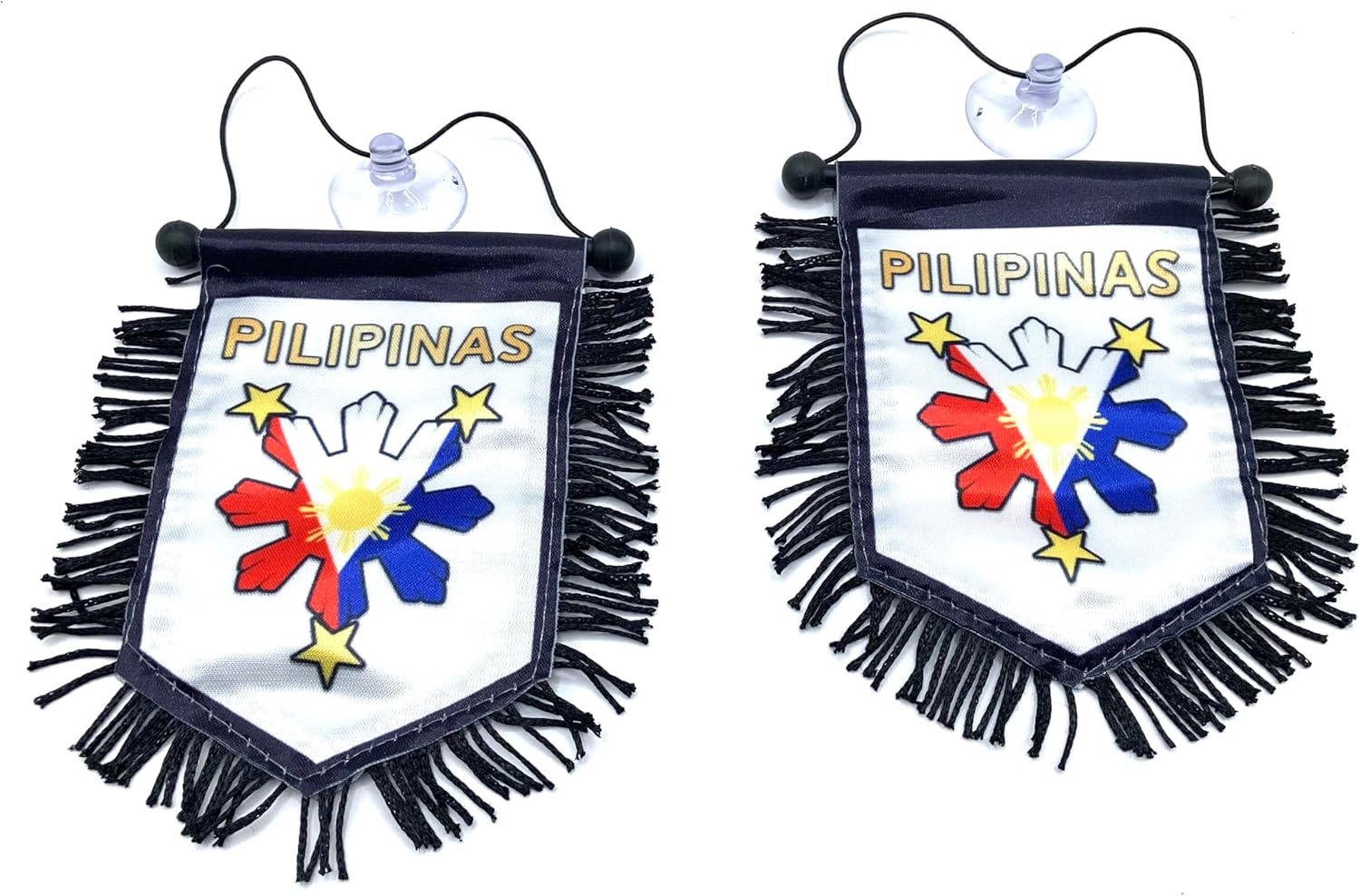 Philippines Flag Car Hanging flags for cars Combo Set – Filipino Pride Auto Accessories | Rearview Mirror Decoration + Window Mount Flag | Pinoy Car Decor