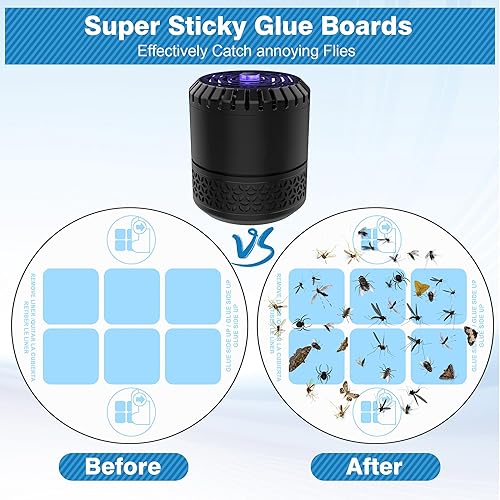 Miniatura 4 de Qualirey Paquete de 30 tarjetas de pegamento de repuesto compatibles con Dynatrap DT152 Trampa y asesino de insectos para interiores, 3.4 pulgadas,