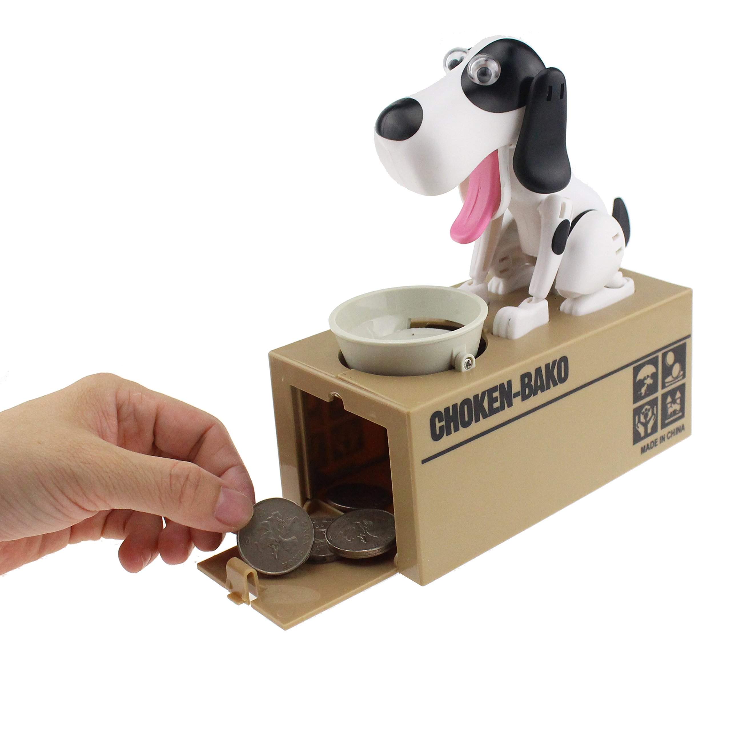 Amazon.co.jp: Tipmant Dog Piggy Bank 子供のためのかわいい漫画犬のお金の貯金箱のコイン貯蓄預金の電気玩具 (白)  : Toys & Games