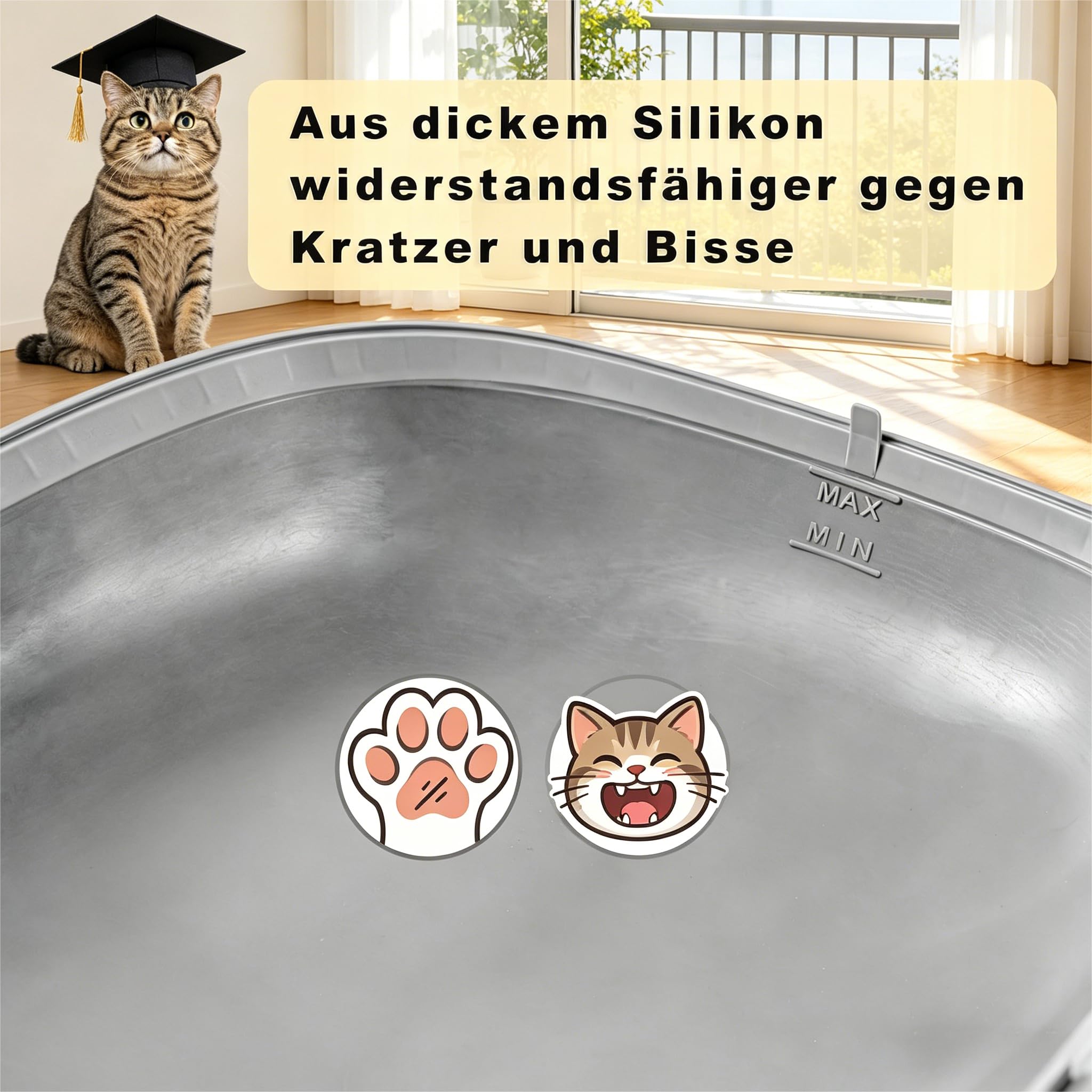 Ersatz Silikon Matte für Selbstreinigendes Elektrisches Katzenklo, Wasserdichte Katzenstreumatte, Rutschfest & Pflegeleicht, Passend für Automatische Katzentoiletten