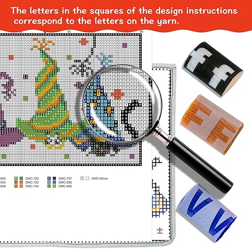 Miniatura 82 de ZFFLYH Kit de alfombras de gancho para manualidades, alfombra de ganchillo sin terminar, alfombra de hilo para niños/adultos con patrón de lienzo