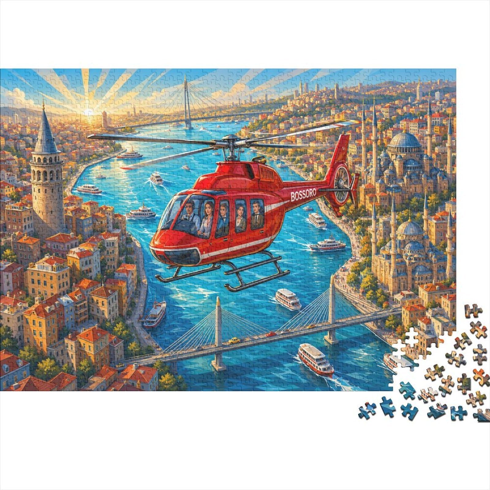 Retro Futuristic Jigsaw Puzzle 1000 Pieces, Family Game Night