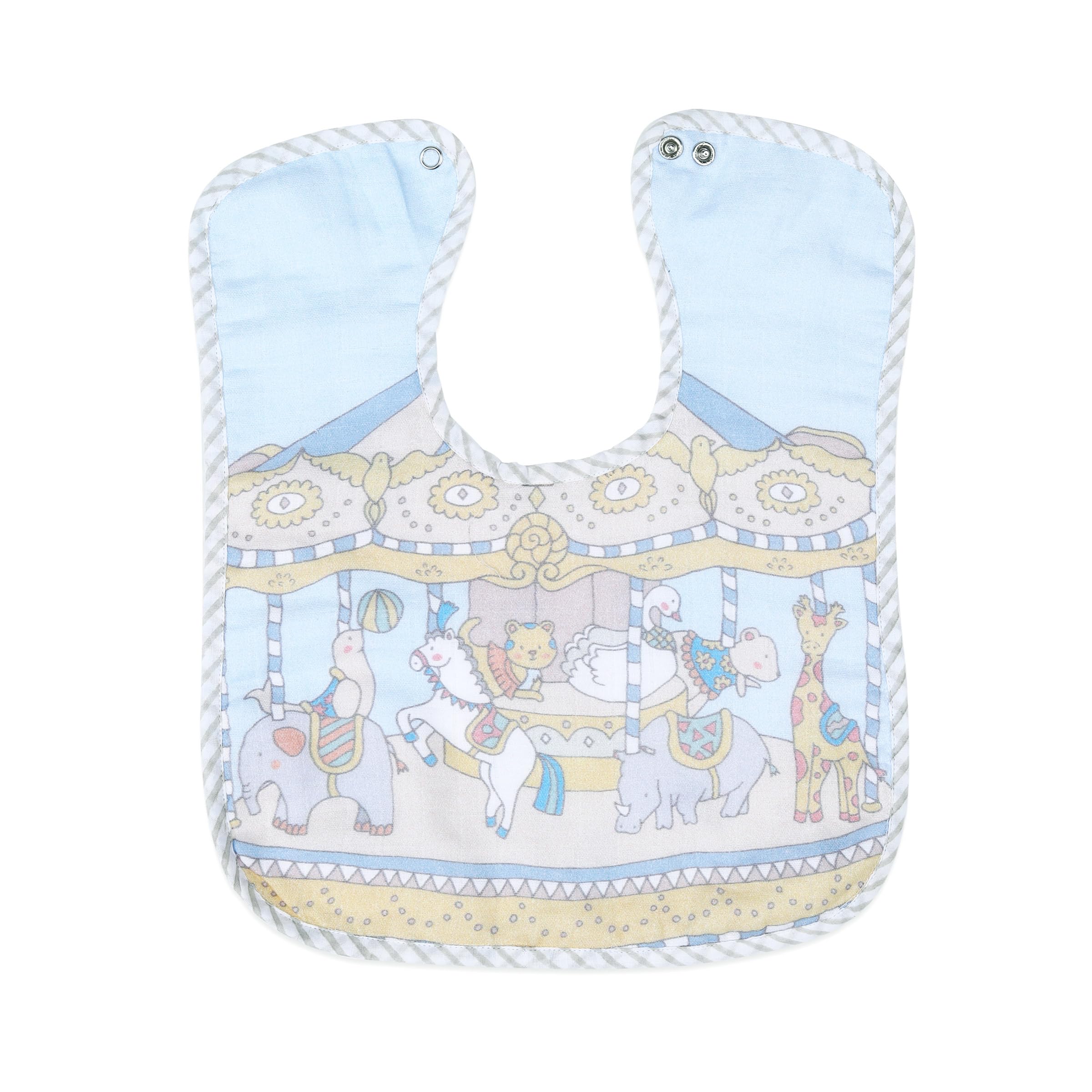 100% Organic Ultrasoft Classic Bib for Newborn Baby-Soft Large Burp Cloth-Reusable Bib for Toddlers-Absorbent & Soft Bibs for Teething Babies,1 x Burp Cloth-Carnival Blue-image-23