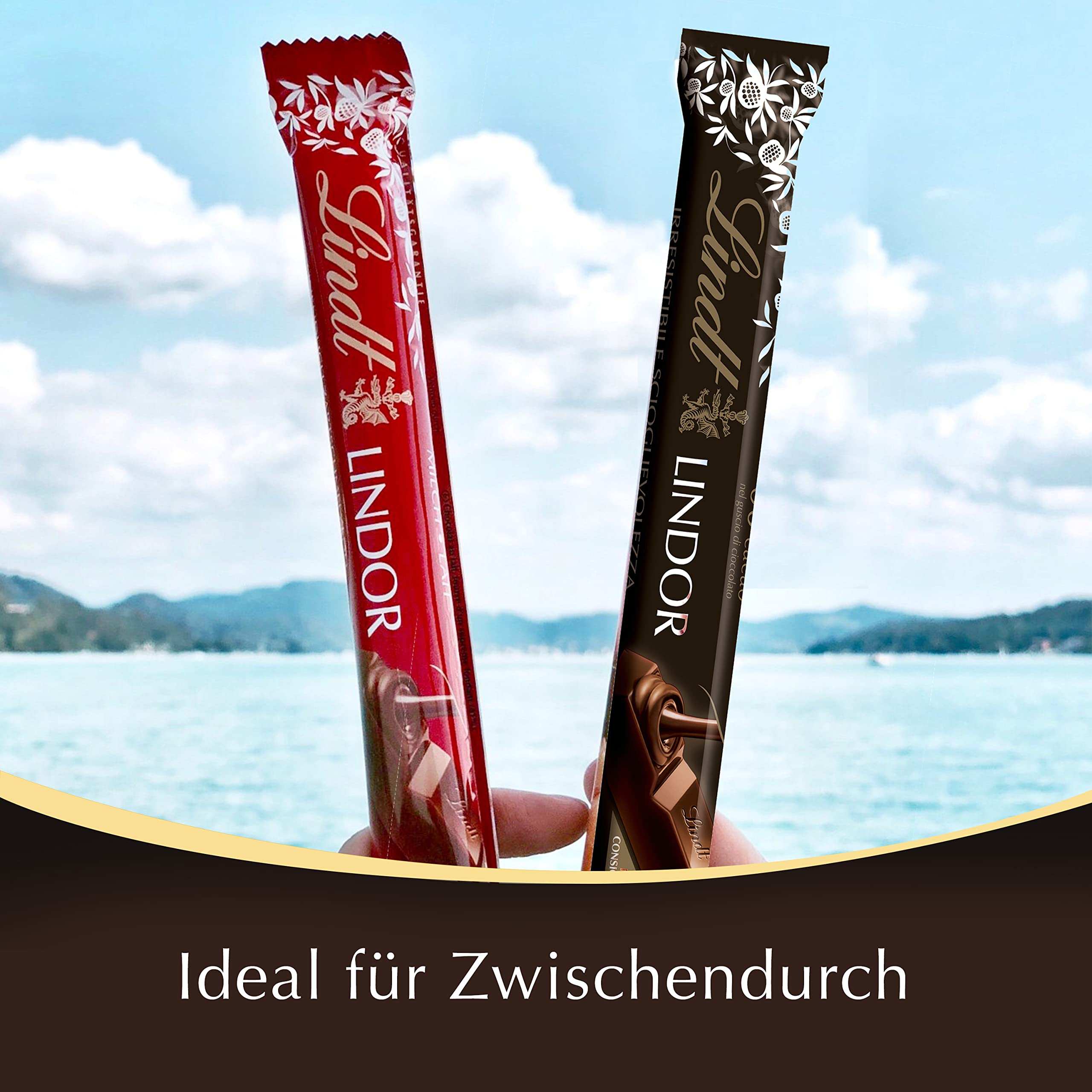 Lindt Schokolade LINDOR Bitter-Schokoladen-Sticks | 24 x 37 g Schokoladenriegel | Mit zartschmelzender Bitter-Schokoladenfüllung mit 60% Kakao | Pralinen-Geschenk | Schokoladen-Geschenk | Großpackung