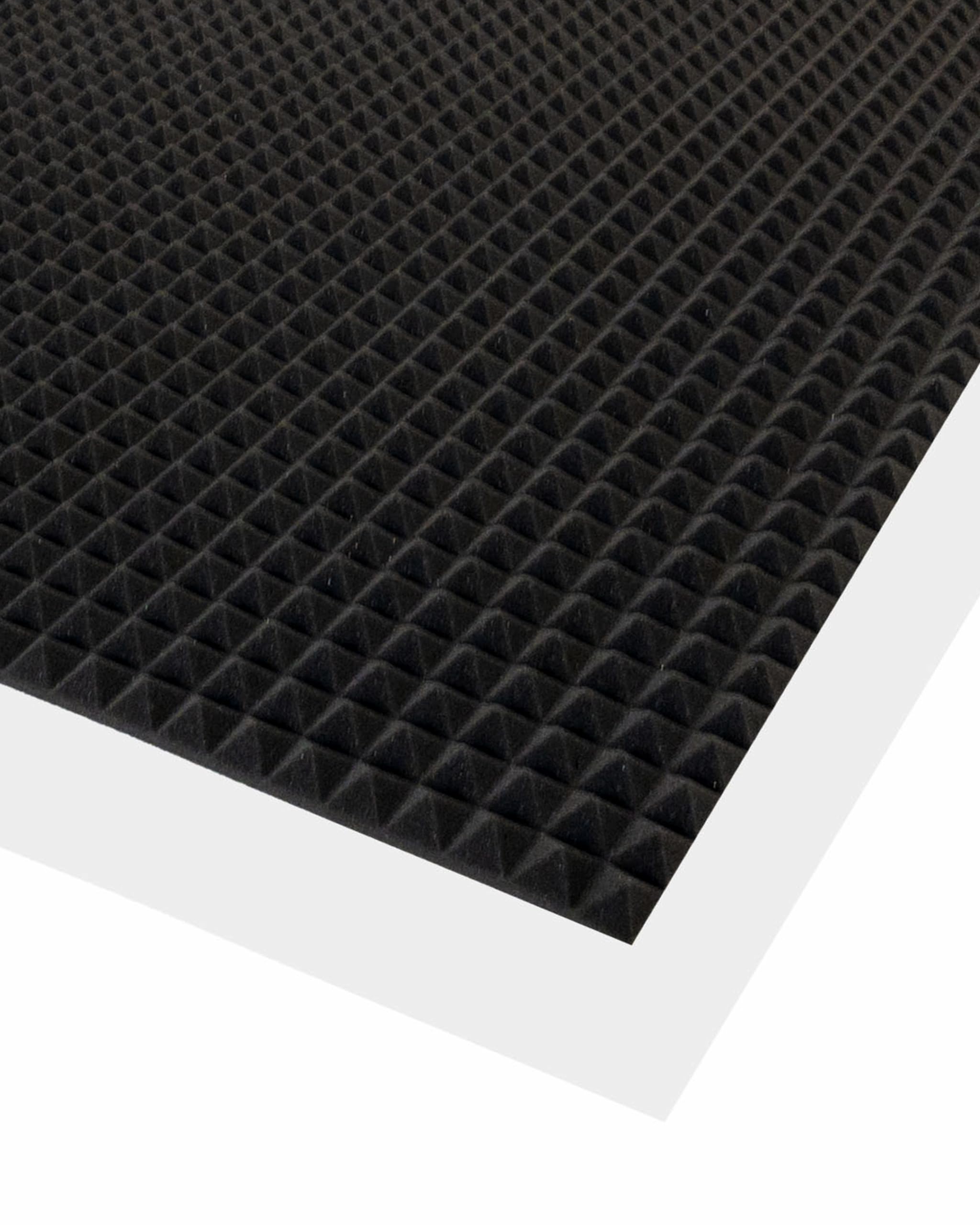 20x Pyramiden-Schaumstoff, Platten in ca. 100x100x3cm (= ca. 20 m²), in der Farbe Anthrazit Schwarz, Akustik, Schallschutz, Dämmung, Pyramiden