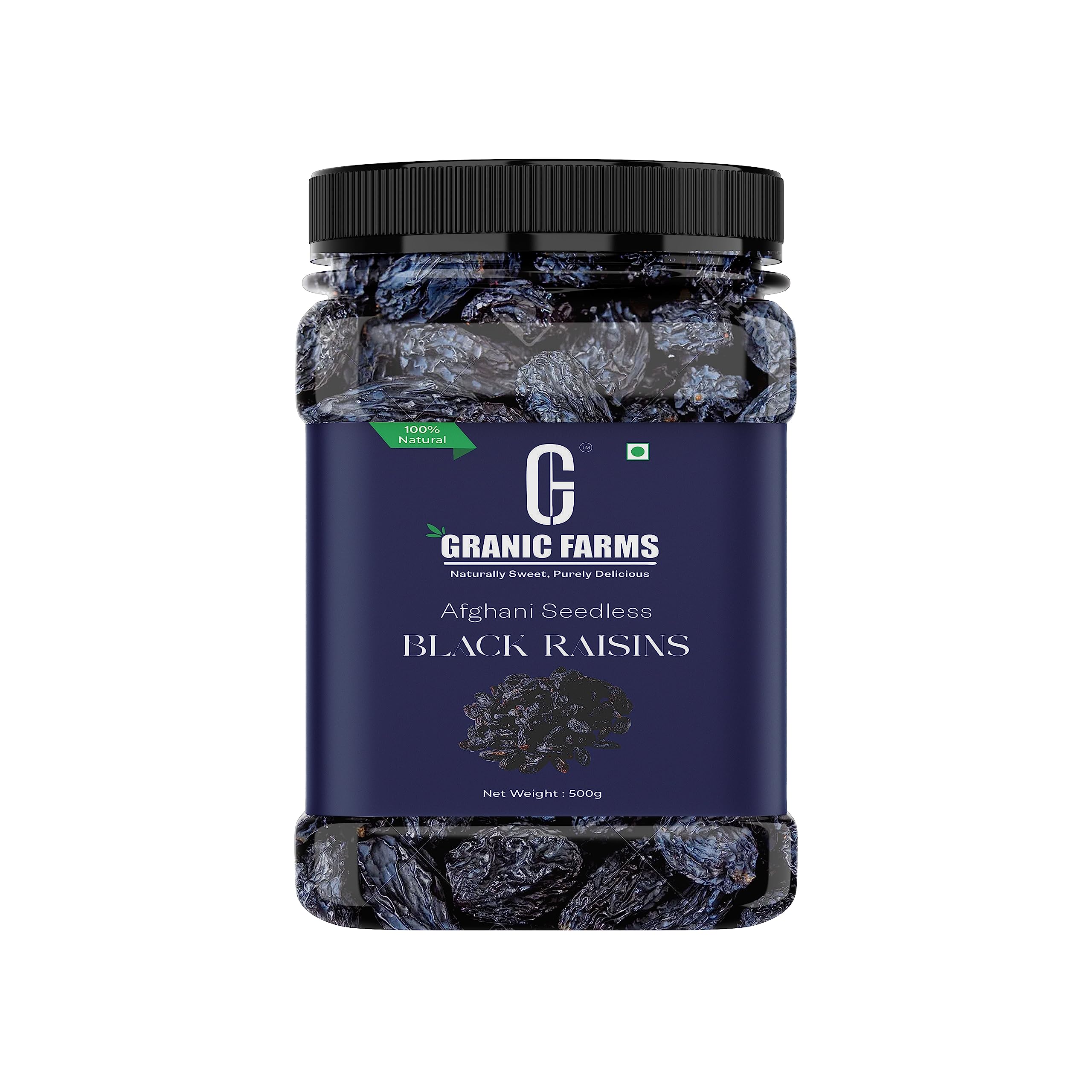 Granic Farms Premium Afghani Seedless Black Raisins Dried Grapes | Kali daakh Kishmish दाख munakka | Nutritious| Rich in Iron & Vitamin B | Healthy Snacks | Dry Fruits munaka किशमिश (500 GM) (B0CBX1YCF1) Amazon Price History, Amazon Price Tracker