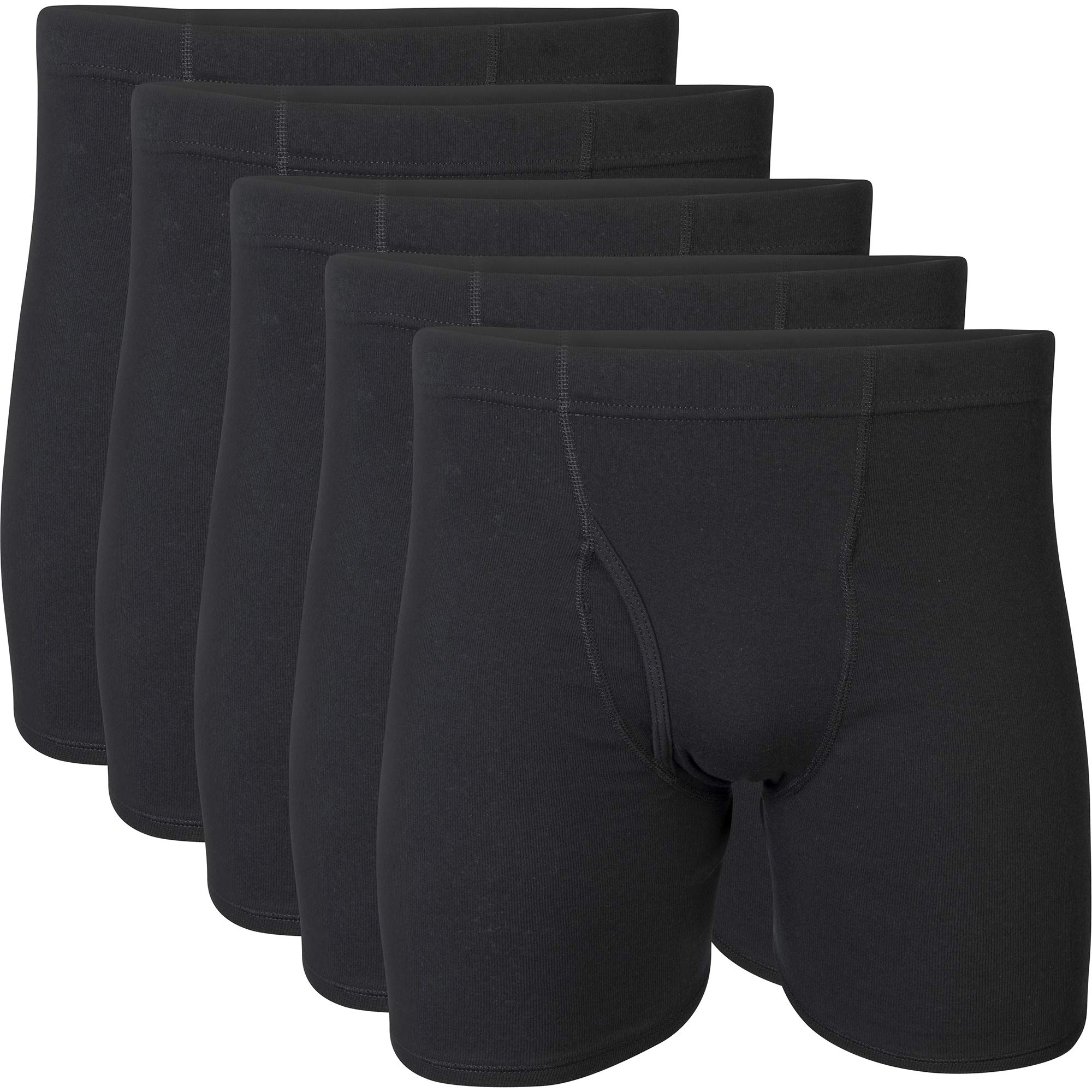Gildan Men's Covered Waistband Boxer Briefs, Multipack (Pack of 10)