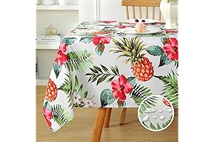 Summer Tablecloth for Rectangle Tables: 52" x 70" of Tropical Hawaiian Flair