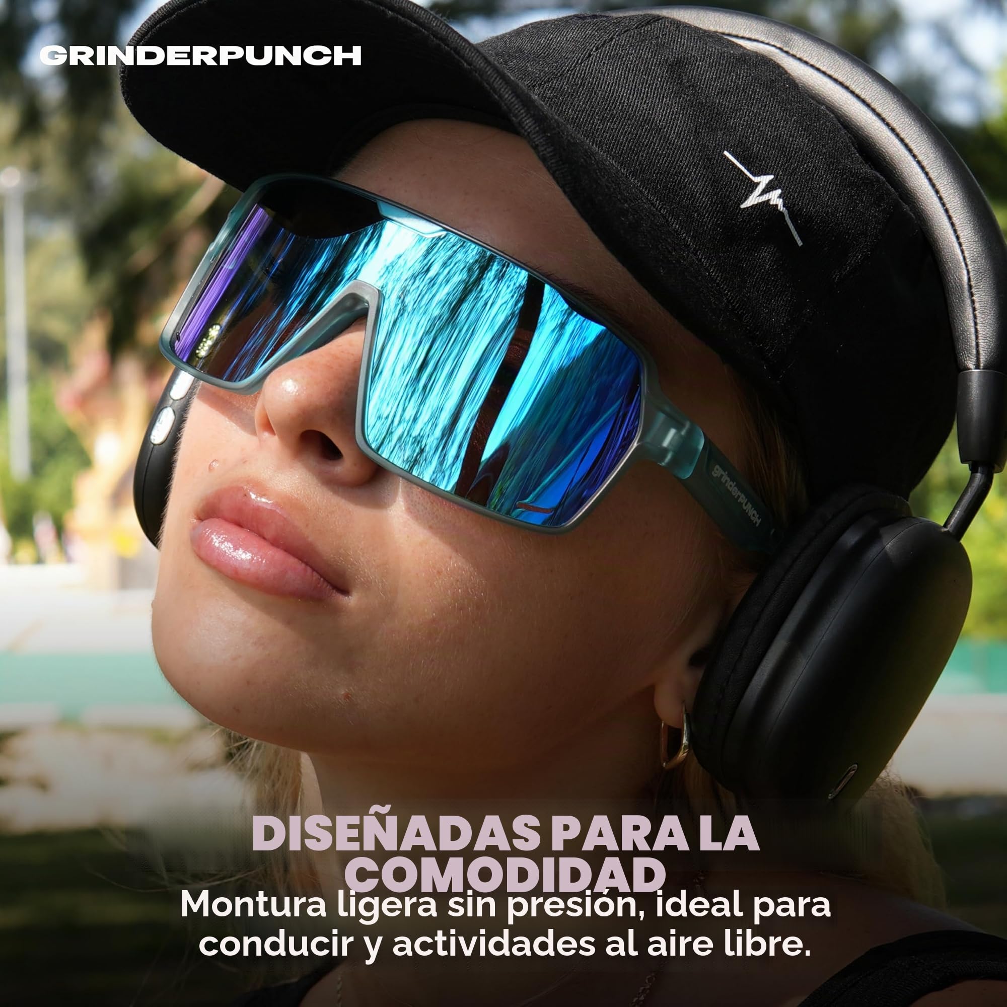 grinderPUNCH Gafas de Sol Deportivas Polarizadas para Hombres y Mujeres – Para Béisbol, Pickleball, Running, Senderismo y Ciclismo con Protección UV