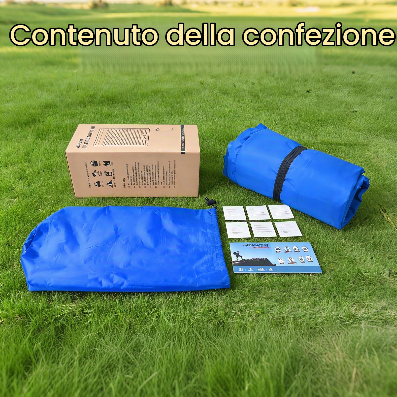 Materassino da campeggio matrimoniale, 14 cm, extra spesso e largo, con pompa a pedale e cuscino integrati, durevole, compatto, impermeabile, gonfiabile, per campeggio, escursioni, trappola per tende