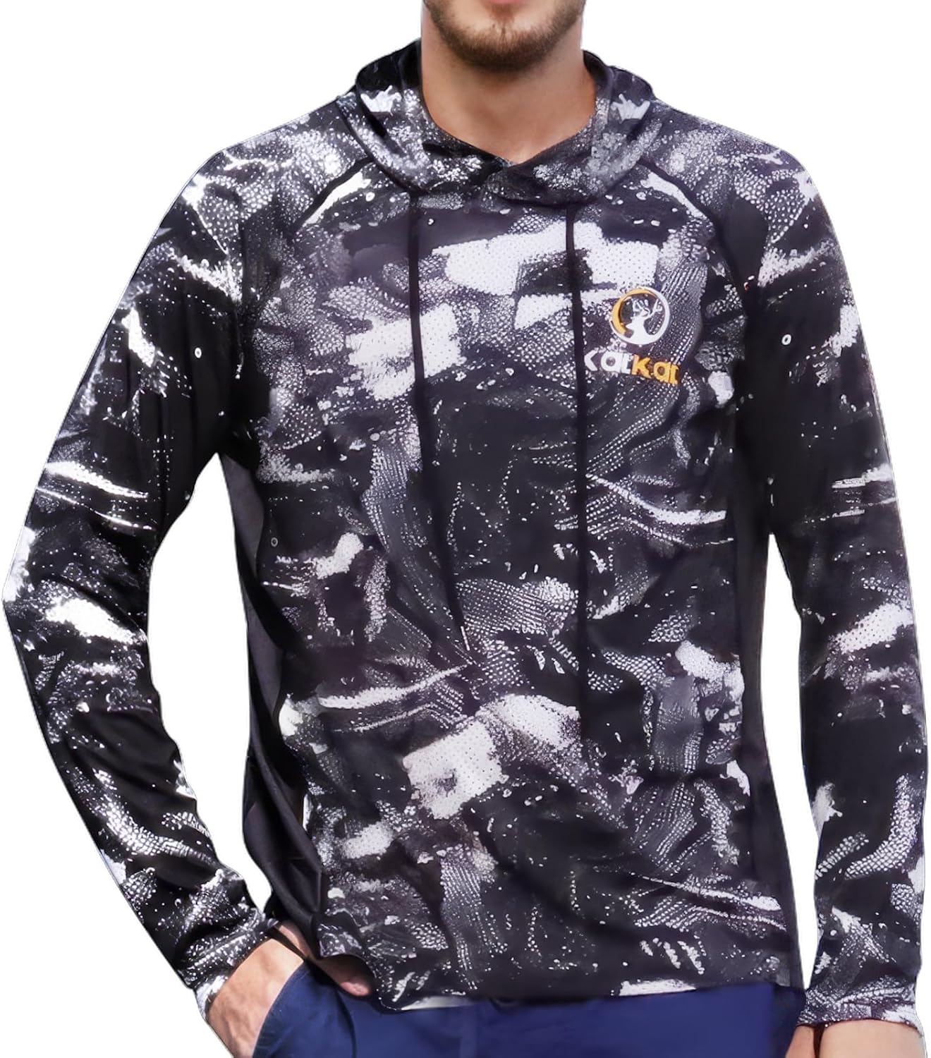 Kalkal Long Sleeve Fishing Shirts for Men Sun Hoodie UPF 50+ UV Protection Shirts with Mask Hooded Rash Guards Quick Dry Kalkal Long Sleeve Fishing Shirts for Men Sun Hoodie UPF 50+ UV Protection Shirts with Mask Hooded Rash Guards Quick Dry