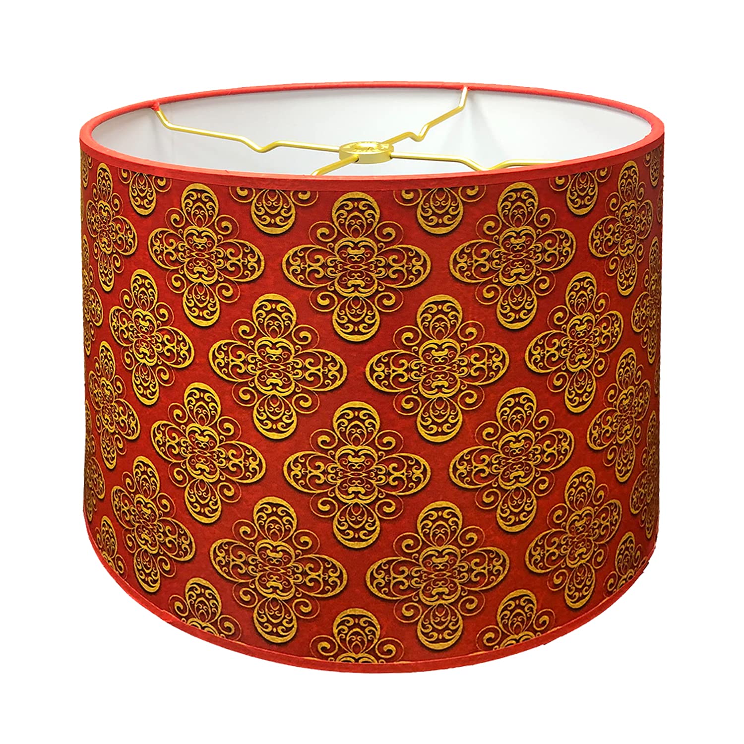 Royal Designs, Inc. Trendy Decorative Handmade Lamp Shade, Made in USA, 14in, HBC-8062-14, Guilded Flower