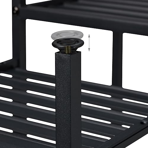 Miniatura 6 de Relaxdays Soporte para plantas, 8 niveles, metal, estantes para macetas y hierbas, estante para plantas de interior, HWD 31.9 x 31.5 x 11.2 in, negro